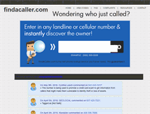 Tablet Screenshot of findacaller.com